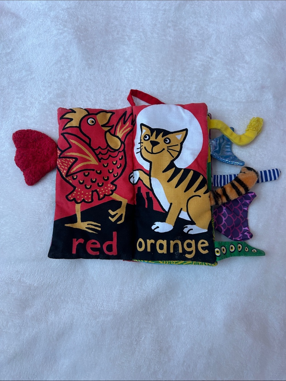 Jellycat Red & Orange Soft Sensory Fabric Book